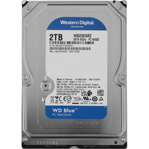 Жесткий диск WD SATA-III 2TB WD20EARZ Desktop Blue (5400rpm) 64Mb 3.5" 