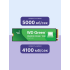 Твердотельные накопители WD SSD Green SN3000, 500GB, M.2(22x80mm), NVMe, PCIe 4.0 x4, QLC, R/W 5000/4100MB/s, TBW 100, DWPD 0.2 (12 мес.)