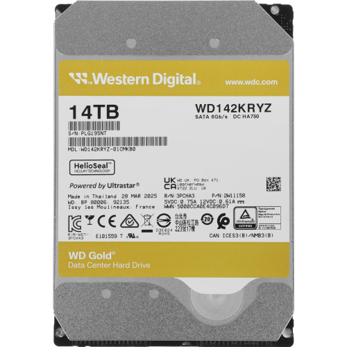 Жесткий диск WD SATA-III 14TB WD142KRYZ Server Gold 512E (7200rpm) 512Mb 3.5"