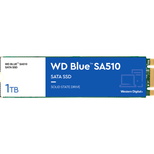 Твердотельные накопители WD SSD Blue SA510, 250GB, M.2(22x80mm), SATA3, R/W 550/525MB/s, IOPs 95 000/81 000, TBW 100, DWPD 0.2 (12 мес.)