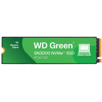 Твердотельные накопители WD SSD Green SN3000, 1000GB, M.2(22x80mm), NVMe, PCIe 4.0 x4, QLC, R/W 5000/4200MB/s, TBW 150, DWPD 0.1 (12 мес.)
