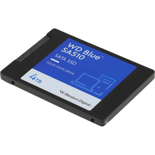 Твердотельный накопитель WD SSD Blue SA510, 4000GB, 2.5" 7mm, SATA3, R/W 560/520MB/s, IOPs 87 000/83 000, TBW 600, DWPD 0.1 (12 мес.)