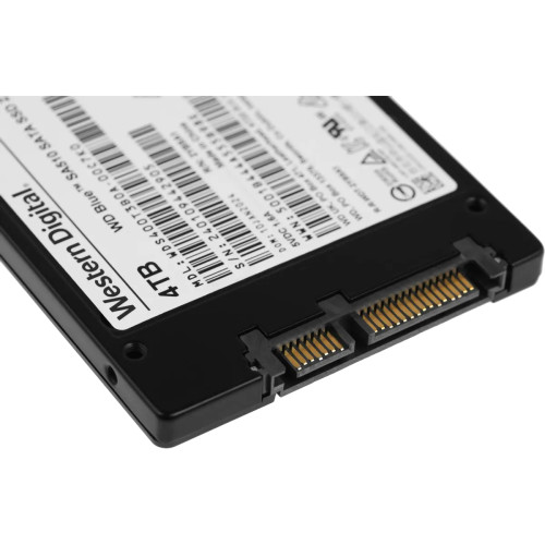 Твердотельный накопитель WD SSD Blue SA510, 4000GB, 2.5" 7mm, SATA3, R/W 560/520MB/s, IOPs 87 000/83 000, TBW 600, DWPD 0.1 (12 мес.)