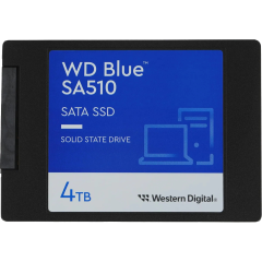 Твердотельный накопитель WD SSD Blue SA510, 4000GB, 2.5" 7mm, SATA3, R/W 560/520MB/s, IOPs 87 000/83 000, TBW 600, DWPD 0.1 (12 мес.)