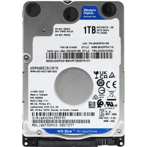 Жесткий диск WD SATA-III 1Tb WD10SPZX Notebook Blue (5400rpm) 128Mb 2.5" 