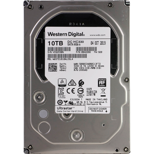 Серверный HDD WD SATA Server 10Tb Ultrastar DC HC330 7200 6Gb/s 256MB 