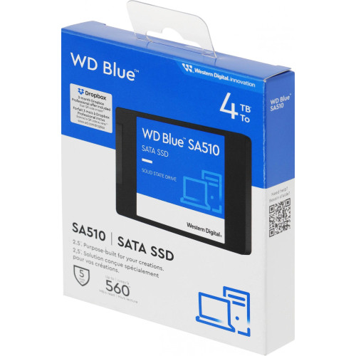 Твердотельный накопитель WD S SATA-III 4TB WDS400T3B0A Blue SA510 2.5" 