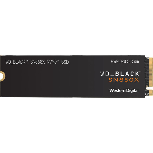 Твердотельный накопитель WD SSD Black SN850X, 1000GB, M.2(22x80mm), NVMe, PCIe 4.0 x4, 3D TLC, R/W 7300/6300MB/s, IOPs 800 000/1 100 000, DRAM buffer 1024MB, TBW 600, DWPD 0.3 (12 мес.)