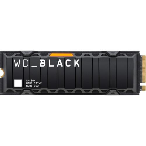 Твердотельный накопитель WD SSD Black SN850X, 2000GB, M.2(22x80mm), NVMe, PCIe 4.0 x4, 3D TLC, R/W 7300/6600MB/s, IOPs 1 200 000/1 100 000, DRAM buffer 2048MB, TBW 1200, DWPD 0.3, with Heat Spreader (