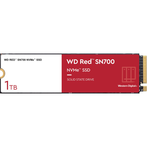 Твердотельные накопители WD SSD Red SN700 NVMe for NAS, 1000GB, M.2(22x80mm), NVMe, PCIe 3.0 x4, R/W 3430/3000MB/s, IOPs 515 000/560 000, TBW 2000, DWPD 1 (12 мес.)