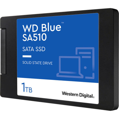 Твердотельные накопители WD SSD Blue SA510, 250GB, 2.5" 7mm, SATA3, R/W 550/525MB/s, IOPs 95 000/81 000, TBW 100, DWPD 0.2 (12 мес.)