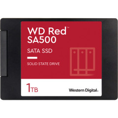 Твердотельные накопители WD SSD Red SA500 NAS, 1000GB, 2.5" 7mm, SATA3, R/W 560/530MB/s, IOPs 95 000/85 000, DRAM buffer, TBW 600, DWPD 0.4 (12 мес.)